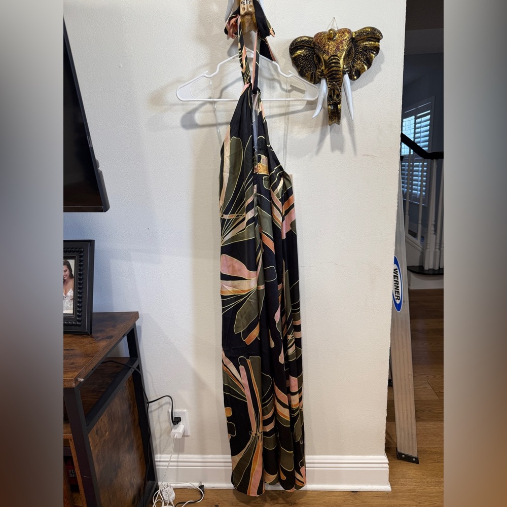 Elan Black and Pink Halter Dress